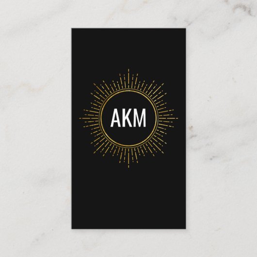 Monogramm mit Imitaten Gold beleuchtete Elemente Visitenkarte (Vorderseite)