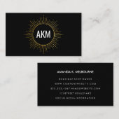 Monogramm mit Imitaten Gold beleuchtete Elemente Visitenkarte (Vorne/Hinten)