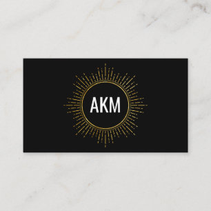Monogramm mit Imitaten Gold beleuchtete Elemente Visitenkarte