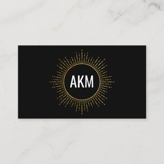 Monogramm mit Imitaten Gold beleuchtete Elemente Visitenkarte (Vorderseite)
