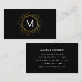 Monogramm mit Imitaten Gold beleuchtete Elemente Visitenkarte (Vorne/Hinten)