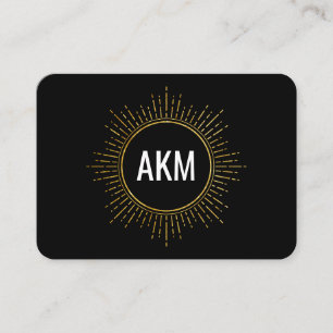 Monogramm mit Imitaten Gold beleuchtete Elemente Visitenkarte