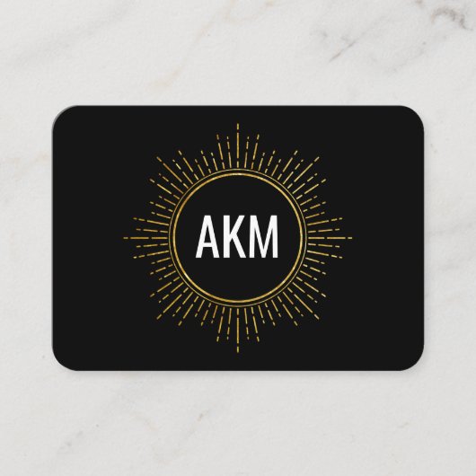 Monogramm mit Imitaten Gold beleuchtete Elemente Visitenkarte (Vorderseite)