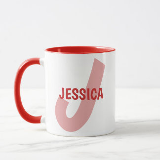 Monogramm mit individuellem Buchstaben und Namen Tasse