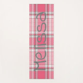 Monogramm mit Kariertem Rosa und weißem Namen | Yogamatte (Vorderseite)