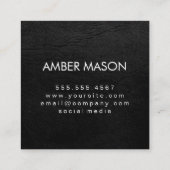 Monogramm mit Leder für Luxuselemente-Imitate Quadratische Visitenkarte (Rückseite)