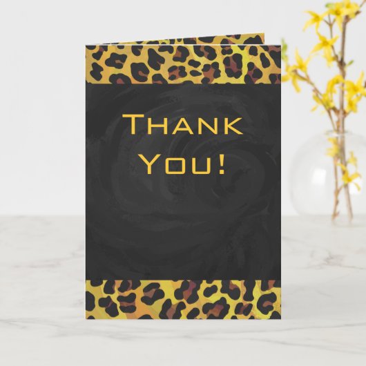 Monogramm mit Leopard Brown und Gelb Karte (Gelbe Blume)