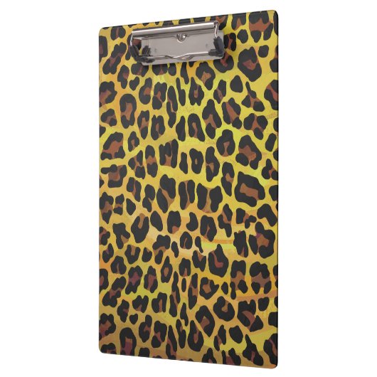 Monogramm mit Leopard Brown und Gelb Klemmbrett (Links)