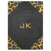 Monogramm mit Leopard Brown und Gelb Klemmbrett (Rückseite)