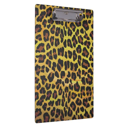 Monogramm mit Leopard Brown und Gelb Klemmbrett (Rechts)