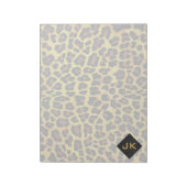 Monogramm mit Leopard Brown und Gelb Notizblock (Rotiert)
