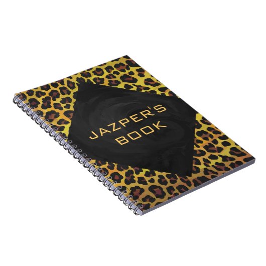 Monogramm mit Leopard Brown und Gelb Notizblock (Rechte Seite)