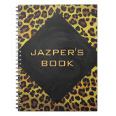 Monogramm mit Leopard Brown und Gelb Notizblock (Vorderseite)