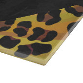 Monogramm mit Leopard Brown und Gelb Schneidebrett (Ecke)