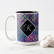 Monogramm mit mehrfarbiger Abstrakter digitaler Ku