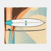 Monogramm mit Minimalistischem Vektorsurfboard-The Fleecedecke (Vorderseite (Horizontal))