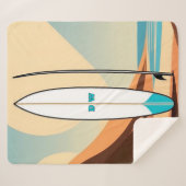 Monogramm mit Minimalistischem Vektorsurfboard-The Sherpadecke (Vorderseite (Horizontal))