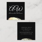 Monogramm mit modernem Gold gebürstet Quadratische Visitenkarte (Vorne/Hinten)