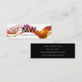 Monogramm mit moderner Wasserfarbe Mini Visitenkarte (Vorne/Hinten)