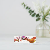 Monogramm mit moderner Wasserfarbe Mini Visitenkarte (Stehend Vorderseite)