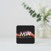 Monogramm mit moderner Wasserfarbe Quadratische Visitenkarte (Stehend Vorderseite)