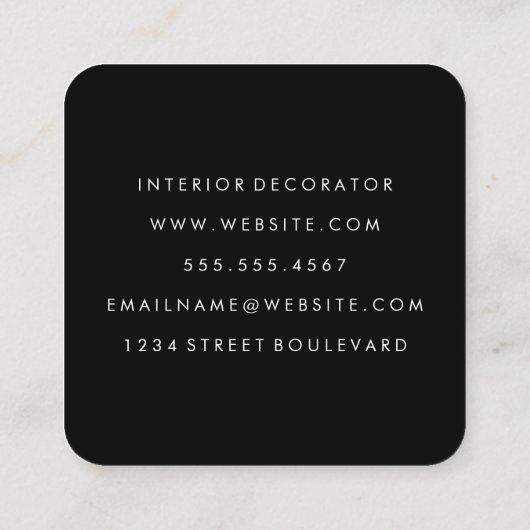 Monogramm mit moderner Wasserfarbe Quadratische Visitenkarte (Rückseite)