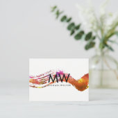 Monogramm mit moderner Wasserfarbe Visitenkarte (Stehend Vorderseite)