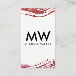 Monogramm mit moderner Wasserfarbe Visitenkarte