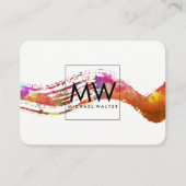 Monogramm mit moderner Wasserfarbe Visitenkarte (Vorderseite)