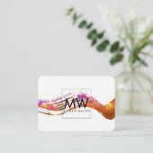 Monogramm mit moderner Wasserfarbe Visitenkarte (Stehend Vorderseite)