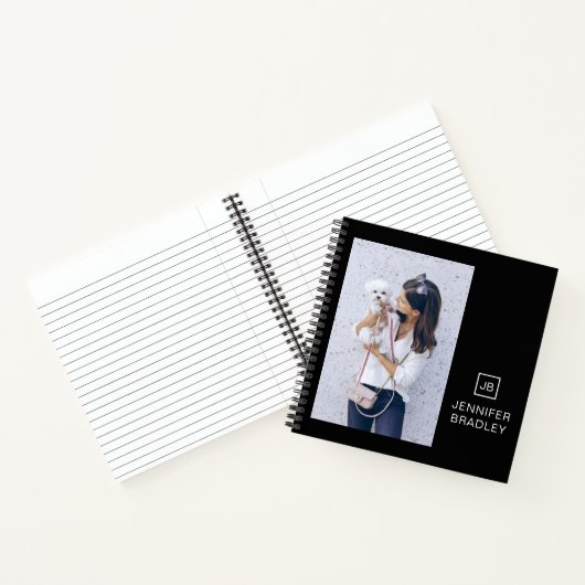 Monogramm Mit Monogramm Foto Chic Personalisiert N Notizblock (Innenseite)