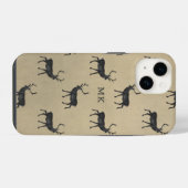 Monogramm Mit Monogramm Hirschstag rustikales Must iPhone Hülle (Rückseite (Horizontal))