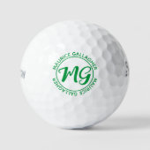 Monogramm Mit Monogramm Name kelly-green Golfball (Vorderseite)