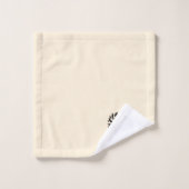 Monogramm mit Name Cream Black Elegant Badhandtuch Set (Waschlappen)