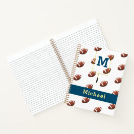 Monogramm mit Name Football Themed Notizblock