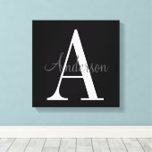 Monogramm mit Name Overlay Leinwanddruck (Insitu (Holzboden))