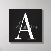 Monogramm mit Name Overlay Leinwanddruck (Vorderseite)