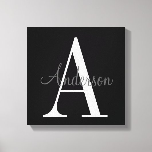 Monogramm mit Name Overlay Leinwanddruck (Vorderseite)