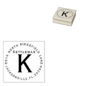 Monogramm mit Name und Anschrift Gummistempel (Stempel)