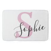 Monogramm mit neuem Personalisierten Namen Pink Badematte (Vorderseite)