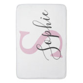 Monogramm mit neuem Personalisierten Namen Pink Badematte (Vorderseite Vertikal)