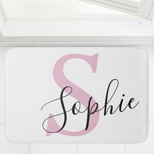 Monogramm mit neuem Personalisierten Namen Pink Badematte