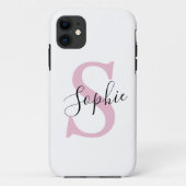 Monogramm mit neuem Personalisierten Namen Pink Case-Mate iPhone Hülle (Rückseite)
