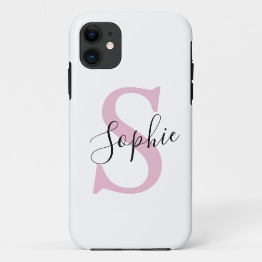 Monogramm mit neuem Personalisierten Namen Pink Case-Mate iPhone Hülle (Rückseite)