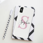 Monogramm mit neuem Personalisierten Namen Pink Case-Mate iPhone Hülle<br><div class="desc">Monogramm mit neuem Personalisierten Namen Pink</div>