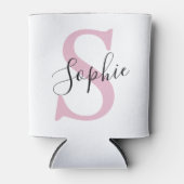 Monogramm mit neuem Personalisierten Namen Pink Dosenkühler (Vorderseite)