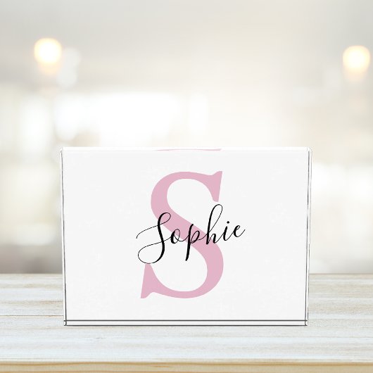 Monogramm mit neuem Personalisierten Namen Pink Fotoblock