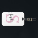 Monogramm mit neuem Personalisierten Namen Pink Gepäckanhänger<br><div class="desc">Monogramm mit neuem Personalisierten Namen Pink</div>