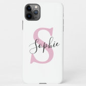 Monogramm mit neuem Personalisierten Namen Pink iPhone Hülle (Rückseite)