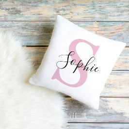 Monogramm mit neuem Personalisierten Namen Pink Kissen